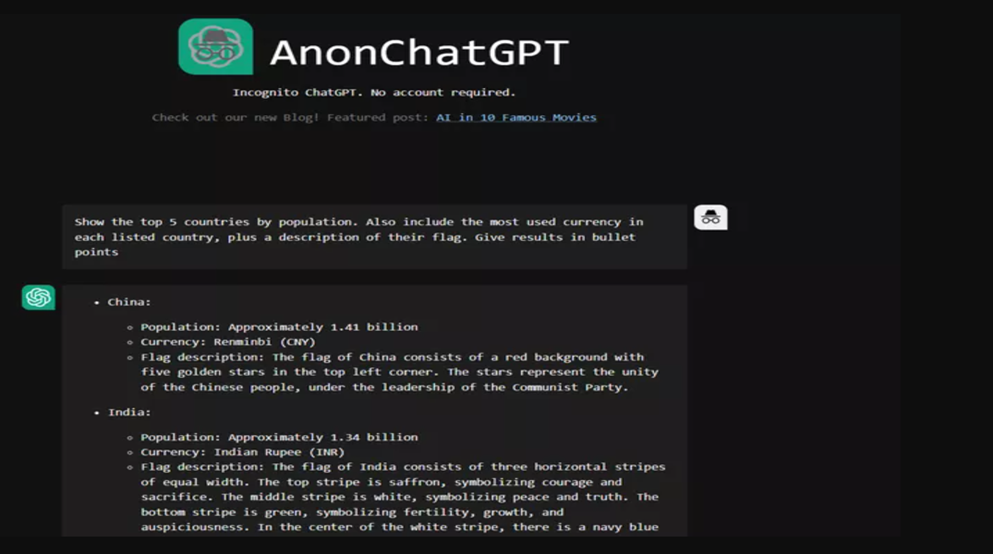AnonChatGPT to use ChatGPT for free without creating an account